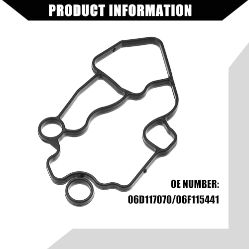 Image of No.06D117070 /06F115441 Oil Cooler Gasket for Audi A3 2.0L 2006-2008 / Inner Engine Oil Filter Adapter Gasket /Durable Rubber / 1Set Black