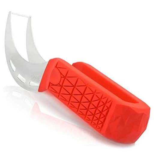 Watermelon Slicer & Cutter by Sleeké - New Extended Silicone Cushioned Handle Made to Slice and Serve with Ease - Stainless Steel - No Mess, Less Stress