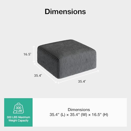 Image of Novilla Modular Sectional Sofa, Modern Cloud Sectional Couch with Smarts Coil Support, Upholstered Boneless Couch for Living Room Apartments Bedroom, No Assembly Required, Dark Gray (Ottoman)