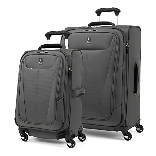 Travelpro Maxlite 5 Softside Expandable Luggage with 4 Spinner Wheels, Lightweight Suitcase, Men and Women, Shadow Grey, 2-Piece Set (21/25)
