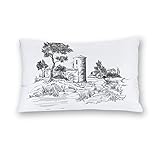 Motif double face et plusieurs tailles : les housses de coussin sont disponibles en plusieurs tailles, sans remplissage ni insert. Le motif Toile River Country House Tower imprimé sur les deux côtés de la housse de coussin douce vous permet de décorer facilement l'endroit que vous aimez, vous permettant de le placer à volonté, sans avoir à chercher le côté à motif pour la décoration, ce qui est plus pratique pour vous.