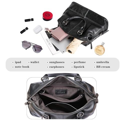 Image of HESHE Leather Tote Bag Shoulder Purses for Women Satchel Crossbody Handbags