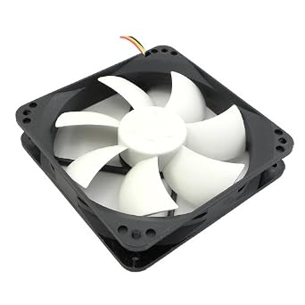 Nexus Real Silent 120mm Fan with Anti-Vibration Fan Mounts (Black and White)