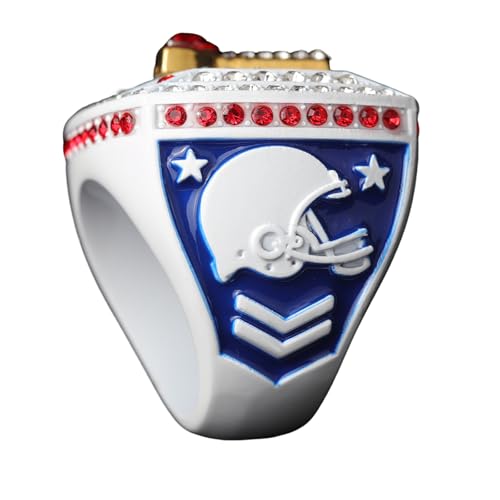 Image of 12 pcs Pack FFT02 6 Styles Football Championship Trophy Ring Champion and Finalist Awards Finger Size 9