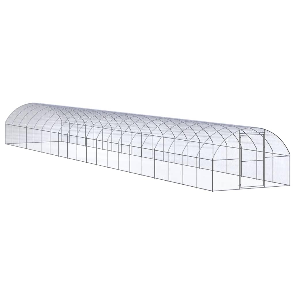 Outdoor-Hühnerstall verzinkter Stahl 3x20x2 m mit Freilaufgehege für Kleintiere wie Kaninchen, Meerschweinchen, Hamster und Nager, Stabiler Laufstall für Outdoor und Indoor Nutzung