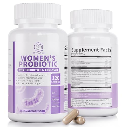 BBEEAAUU Women's Probiotics for Vaginal* pH Balance with Lactobacillus & Prebiotics & Collagen &...