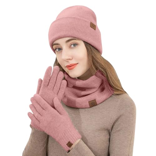 Ensemble bonnet écharpe femme gants cache cou moto ski sports de plein air