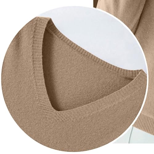 OIOLOYJM Fall Cashmere Sweaters for Women 2025 V Neck Long Sleeve Tops Lightweight Knitted Pullovers Merino Wool Sweater