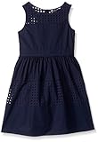Nautica Girls' Poplin Dress with Eyelet Piecing