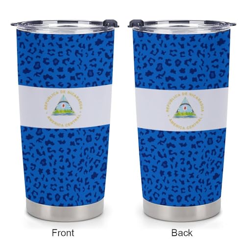 Portavasos para auto con diseño Leopardo y bandera Nicaragua 4 piezas miniatura 3