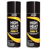 NADAMOO High Heat Spray Paint for Metal, Matte Finish BBQ & Stove Aerosol Paint - High Temperature Resistant Up to 2000°F, 2 Cans, Black