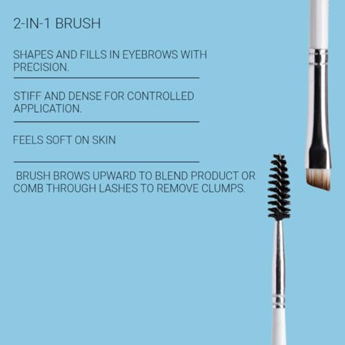 Image of Cuffs N Lashes Dual Makeup Brush | 2-in-1 Fine Angled Brow Brush &Spoolie 07 | Eyebrow Definer &Groomer | Precision Shaping &Blending | Travel Friendly Professional Eye Makeup Tool