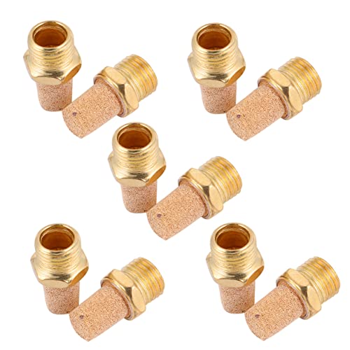CIYODO Brass Muffler for Air Tools 10pcs Pneumatic Muffler G1/4 Thread High Noise Reduction
