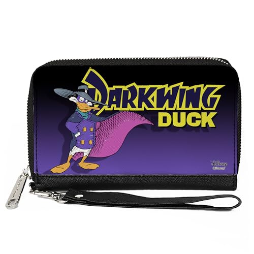 Buckle-Down Women's PU Zip Around Wallet Rectangle-Darkwing Duck, 7.5