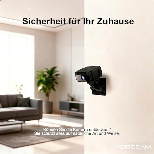AOBOCAM Mini Kamera, WLAN 4K mit Cloud-Speicher - 150° Weitwinkel HD Überwachungskamera Innen- Drahtlose Sicherheitskamera mit Intelligente Bewegungserkennung/Nachtsicht/Energieeffiziente Akku