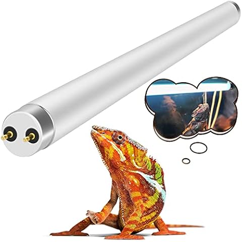 NEPTONION T8 Rainforest Terrarium Fluorescent Lamp Tube 18" Full Spectrum UVB Bulb, UVA/UVB 5.0 Reptile Light for Reptiles and Amphibian, 15 Watt, 110V Cover