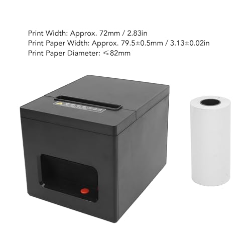 Image of Pomya Thermal Printer, 80mm Bluetooth Thermal Receipt Printer with Cash Drawer Connection for USB Wireless High Speed Printing, Compatible with Android Linux Window Systems (US)