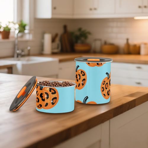 Contenedor de café acero inoxidable diseño Blue Leopard Pumpkin miniatura 7