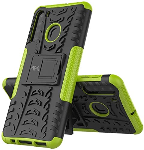 Funda para móvil Samsung Galaxy A21 con Soporte Protección 360 Grados 2 en 1 Carcasa Dura Resistente Antigolpes Protectora Heavy Duty Rugged Armor Case Bumper (Samsung Galaxy A21, Verde)