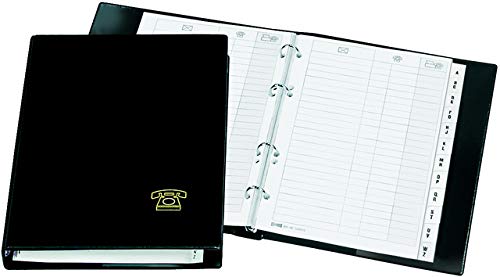 Veloflex 5158180 - telefoonringband DIN A5, adresboek, telefoonboek, zachte folie in lederlook, met register, zwart - Image 4