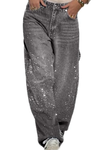 Wide Leg Baggy Jeans for Women High Waist Cargo Pants Casual Loose Boyfriends Trousers Vintage Streetwear