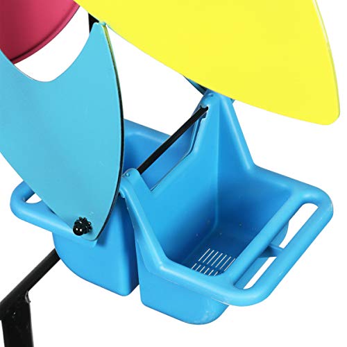 Exhart Spinning Ferris Wheel Bird Feeder Moves w/Weight of up to 12 Birds – 8 feet Tall Giant Metal Bird Feeder w/Multicolor Metal Finish and Feeding Baskets, Bird Feeder Spinner 24in L x 95in H - Thumbnail 4