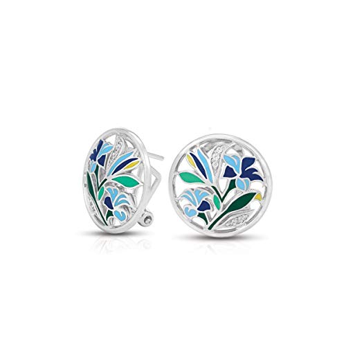 Boucles d'oreilles Morning Glory métal émaillé bijou floral