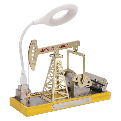 Bomba de aceite de acero inoxidable, el regalo ideal para ingenieros con base de madera 2