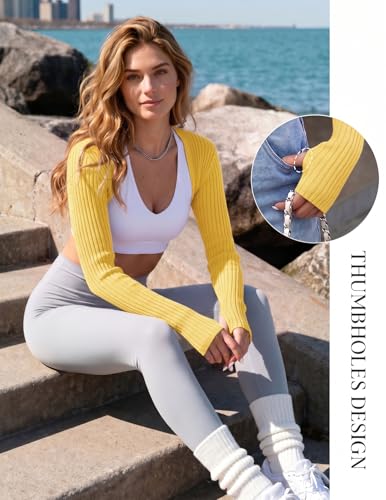 Image of Women's Long Sleeve Shrug Sweaters Knit Bolero Shoulder Open Cropped Cardigan