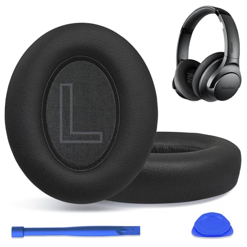 Replacement Ear Pads for Anker Soundcore Life Q20/Q20BT/Q20+ Headphones Replcement Earpads Ear Cushions Ear Cups Cover Repair Parts (Black)