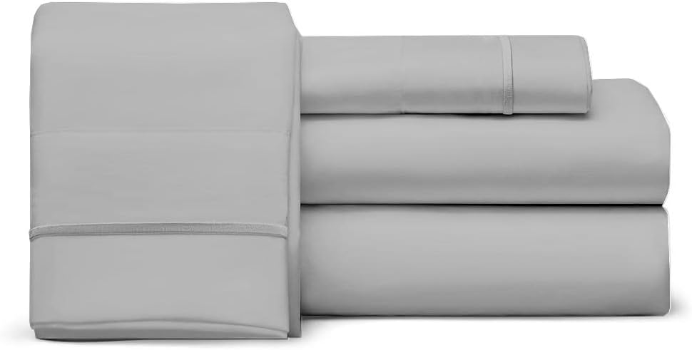 King Size Sheets - Giza Sheets for King Size Mattress - King Sheets - 16 Inch Deep Pockets - 4 Piece Sheet Set - 400 Thread Count Giza Sheets Sets for King Size Bed Frame - Light Grey Solid
