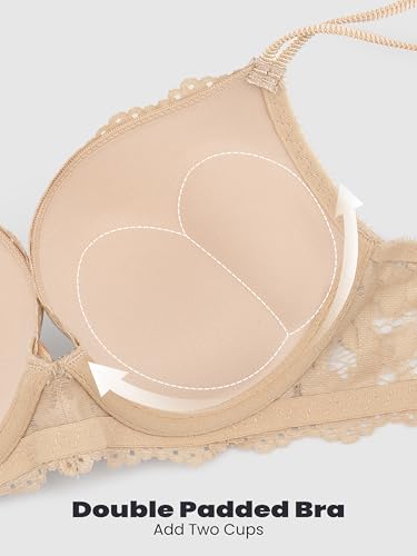 Women Lace Push Up Bras Add Two Cups Size Thick Padded Plunge Cleavage Underwire Bra2