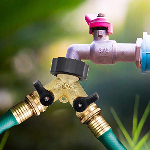 Lifynste 2 Way Brass Hose Splitter, 3/4" Brass Hose Connectors, Y Connector Garden Hose Adapter Connector, 1 Pack #TOP6