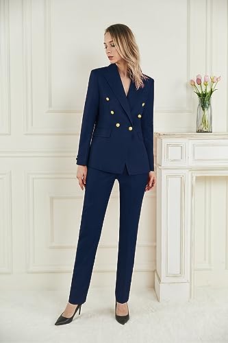 Flap Pocket Women Suits 2 Piece Fashion Suits Womens Professional Clothing for Work Pants Suit for Women Dressy Elegant3