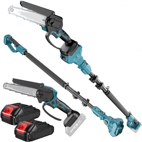 Image of 2-IN-1 Cordless Pole Saw & Mini Chainsaw, 6-inch Brushless Chain Saw with 2x 2.0Ah Battery 5.5-Foot MAX Reach Pole Saw for Wood Cutting Garden 2024 UPGRADE CH1000