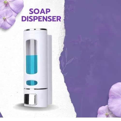 Image of ABS Plastic Soap Dispenser for Bathroom Wall Mounted Shampoo Conditioner Hand Wash Gel Dispenser Liquid Soap Sanitizer Dispenser for Basin Kitchen Sink 400Ml Pack of 1 (White)