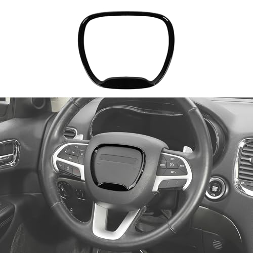 CheroCar Central Control Steering Button Frame Trim Car Interior Decoration Fit for Dodge Challenger Durango Charger 2015-2025 Interior Accessories,Black