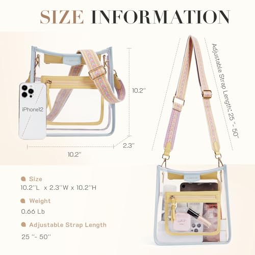 Image of Missnine Clear Crossbody Bags for Women Stadium Approved Clear Purse for Concert Transparent Plastic Bag with Guitar Strap
