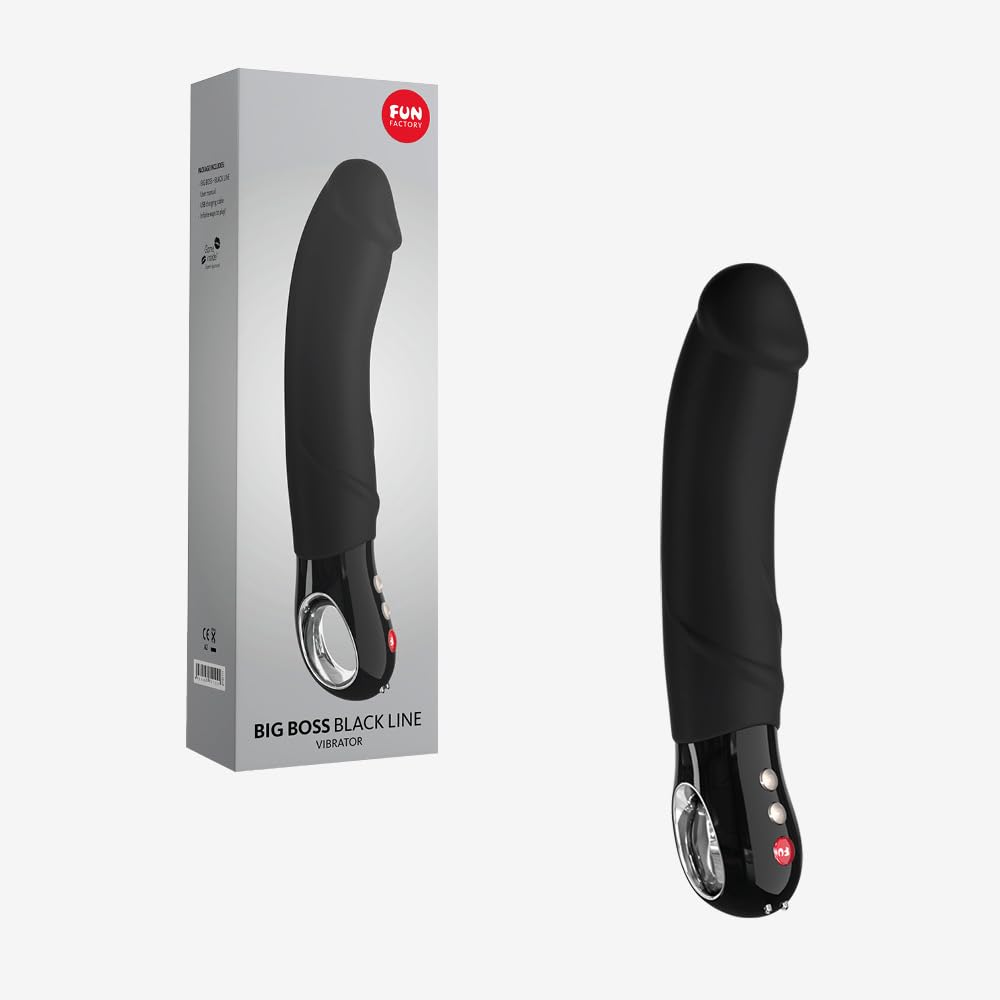 Fun Factory BIG BOSS - BLACK LINE - vibrador G5 XXL recargable para mujer punto G negro de silicona médica | Fun Factory BIG BOSS - BLACK LINE - vibrador G5 XXL recargable para mujer punto G negro de silicona médica