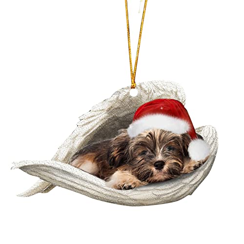 TianWlio 2022 New Sleeping Angel Dog Weihnachtsspaß Anhänger Cartoon Weihnachtsbaum Anhänger Weihnachtsdekoration Anhänger Weihnachtsdekoration Anhänger Wander Zubehör (E, One Size) Cover