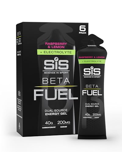 Science in Sport BETA Fuel + Elektrolyt-Energy-Gel – Himbeere & Zitrone | 40 g Dual-Source-Kohlenhydrate Energiegel mit 200 mg Natrium - ideal für Ausdauertraining und Flüssigkeitszufuhr (6er-Pack)