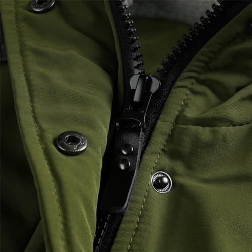 YYNUDA Damen Winterparka Dicker Warm Lang Wintermantel mit Fellkapuze Winter Jacke Outdoor Jacke für Winter Grün M