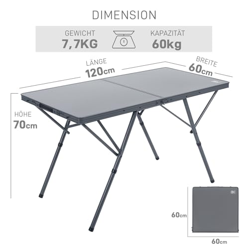 EVER ADVANCED Campingtisch faltbar 120x60cm Klapptisch XL für 4-6 Personen Falttisch bis 60kg Stabiler Struktur für Camping Picknick Garten Balkon – Bild 4