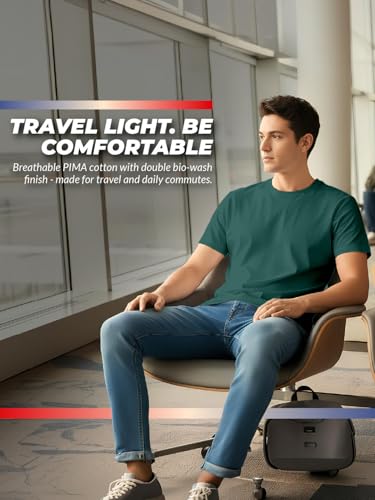 Image of 100% PIMA Cotton T Shirt for Man | Premium Men T-Shirts Regular Fit | Half Sleeve Round Neck Cotton Tshirt for Man | Mens Tees Made for Indian Climate | Available in 10 Colours