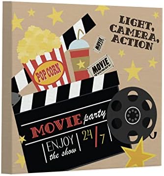 PAPER PLANE DESIGN Theater Signs for Home Theatre Room Vintage Movie Theatre Canvas Wall Decor (Design-2)