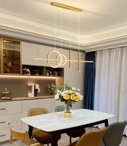 Lámpara colgante de mesa comedor LED regulable moderna con mando 4