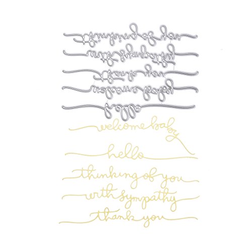 Thobu Carbon Steel Creative Word Cutting Dies Stencil Diy Scrapbooking Embossing Album Paper Card 142X104Mm #TOP3