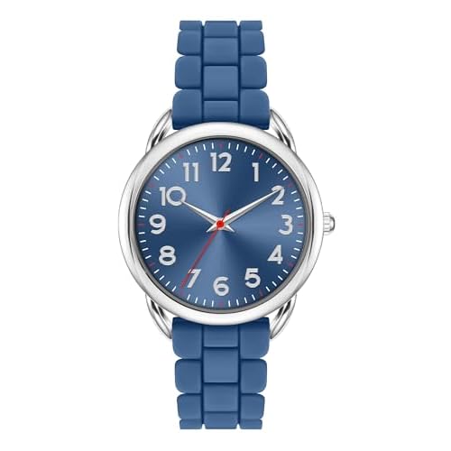 Women’s Water Resistant Watch, Stylish Silicone Strap for Women’s Wrists 5IN-7IN, 36MM Dial with Arabic Numerals Easy to Read