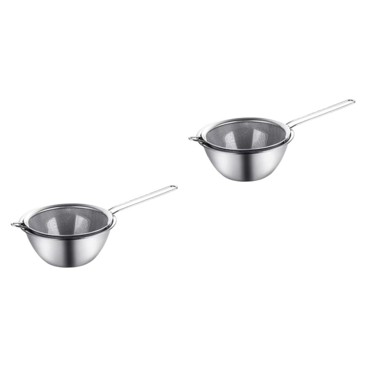 ABOOFAN 2 Sets Stainless Steel Mesh Skimmer Spoon with Fine Strainer and Bowl Skimmer for Cooking Heat Insulated Handle for Home Restaurants and Snack Bars