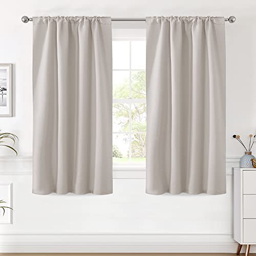 Image of H.VERSAILTEX Blackout Curtains Thermal Insulated Window Treatment Panels Room Darkening Blackout Drapes for Living Room Back Tab /Rod Pocket Bedroom Draperies (2 Panels, Stone, 42 x 54 Inch)